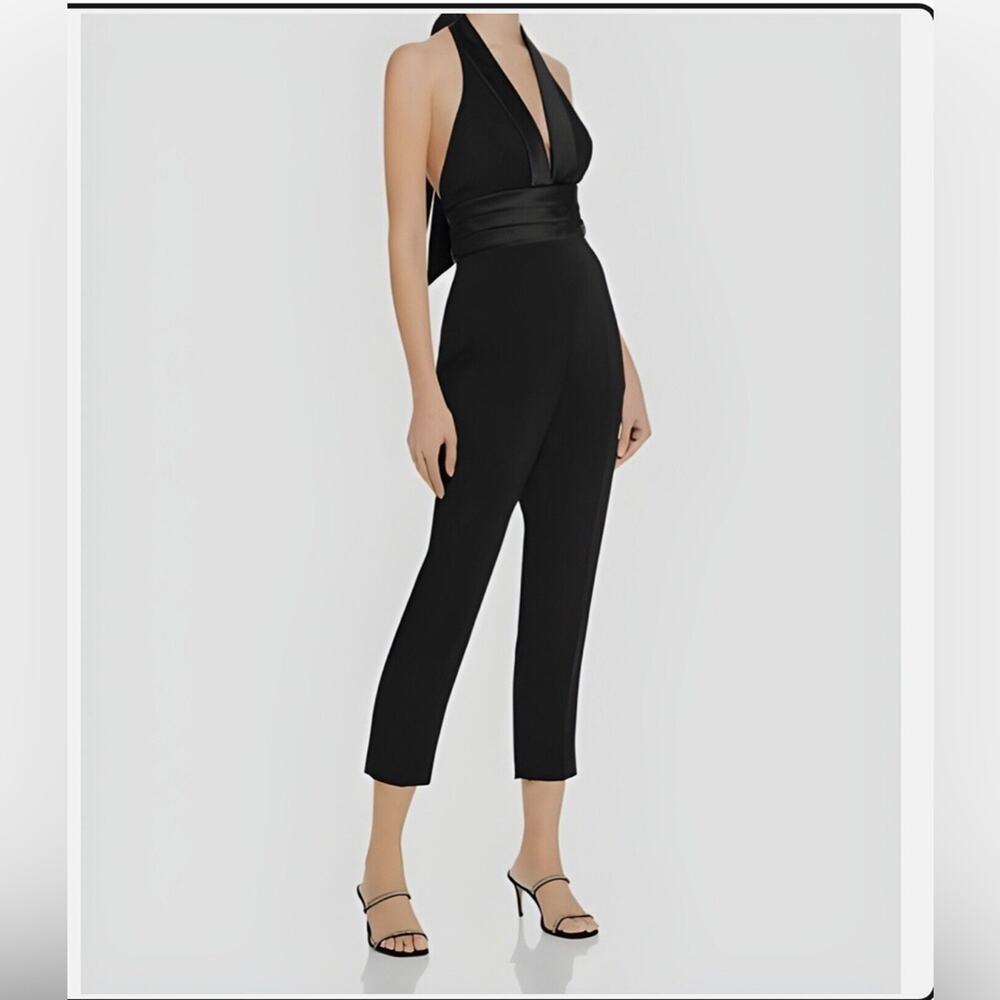 Jay Godfrey Women’s Tuxedo-Inspired Halter Jumpsuit – NWT, Black